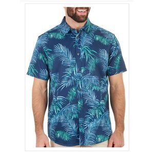 Projek Raw Men's Button Front Hawaiian‎ Shirt  Men's Sizs Large